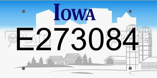 E273084 Iowa License Plate