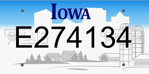 E274134 Iowa License Plate
