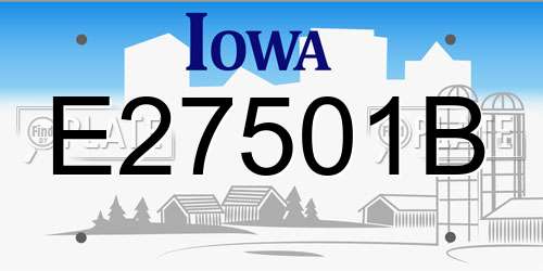 E27501B Iowa License Plate