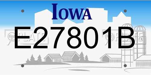 E27801B Iowa License Plate