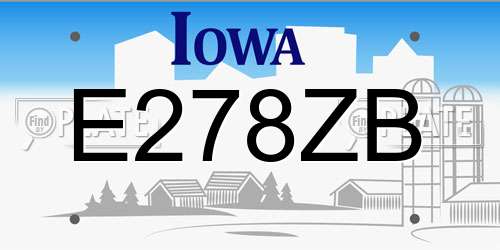 E278ZB Iowa License Plate