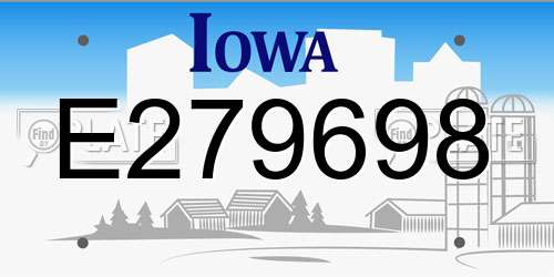 E279698 Iowa License Plate