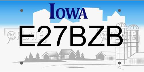 E27BZB Iowa License Plate