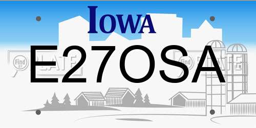 E27OSA Iowa License Plate
