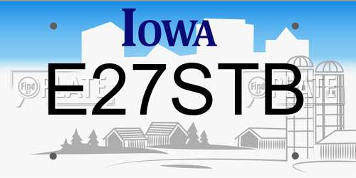 E27STB Iowa License Plate