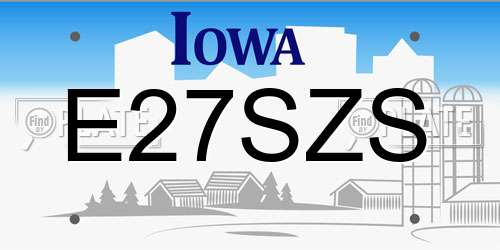 E27SZS Iowa License Plate