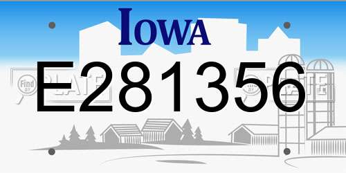 E281356 Iowa License Plate