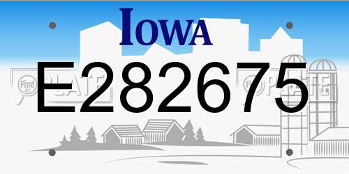 E282675 Iowa License Plate