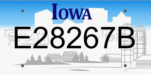 E28267B Iowa License Plate