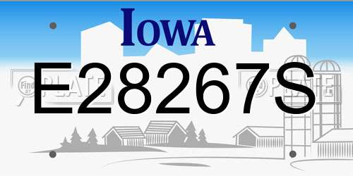 E28267S Iowa License Plate