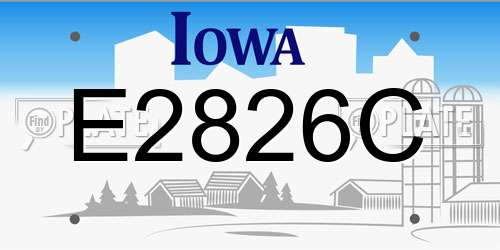 E2826C Iowa License Plate
