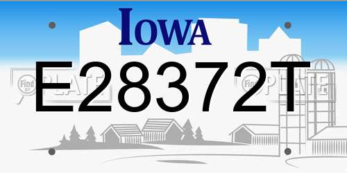 E28372T Iowa License Plate