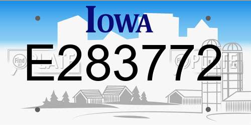 E283772 Iowa License Plate