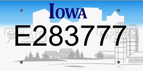 E283777 Iowa License Plate
