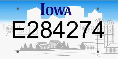 E284274 Iowa License Plate