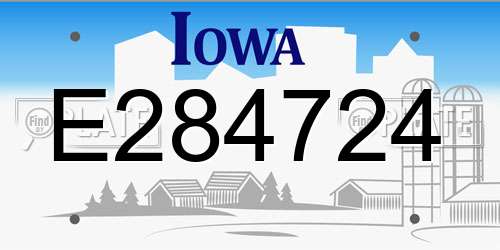 E284724 Iowa License Plate