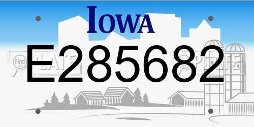 E285682 Iowa License Plate