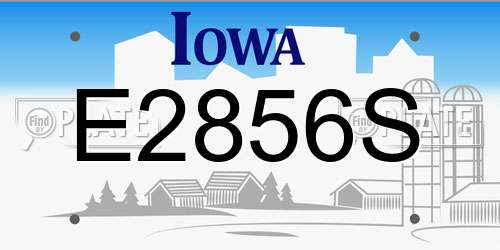 E2856S Iowa License Plate