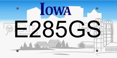 E285GS Iowa License Plate