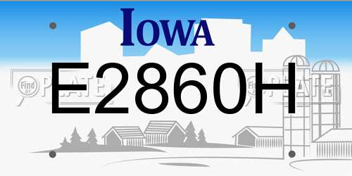 E2860H Iowa License Plate
