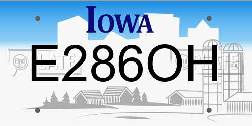 E286OH Iowa License Plate