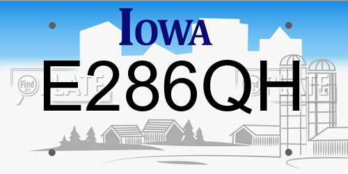 E286QH Iowa License Plate