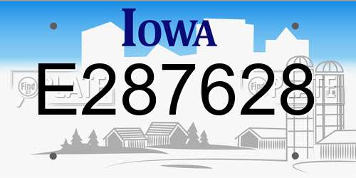 E287628 Iowa License Plate