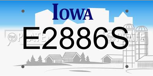 E2886S Iowa License Plate