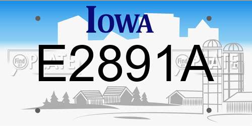 E2891A Iowa License Plate