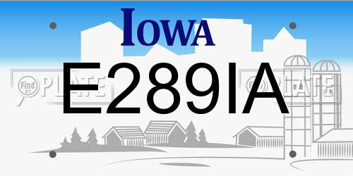 E289IA Iowa License Plate