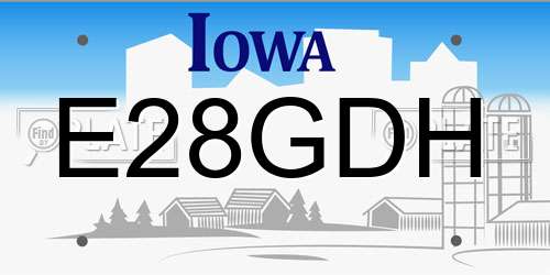 E28GDH Iowa License Plate