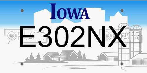 E302NX Iowa License Plate