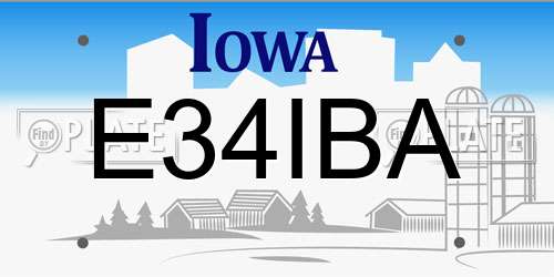 E34IBA Iowa License Plate