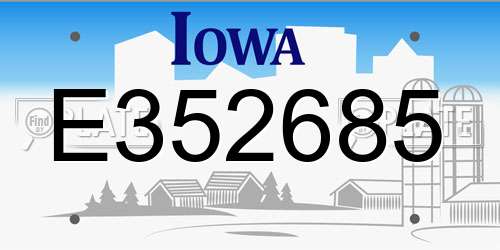 E352685 Iowa License Plate