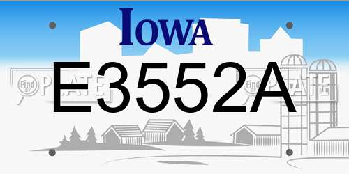 E3552A Iowa License Plate