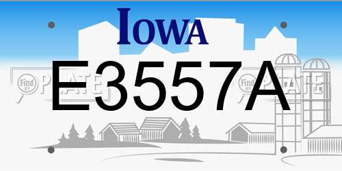 E3557A Iowa License Plate