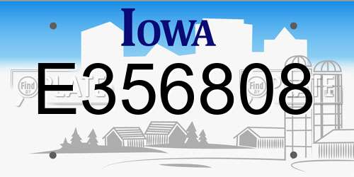 E356808 Iowa License Plate