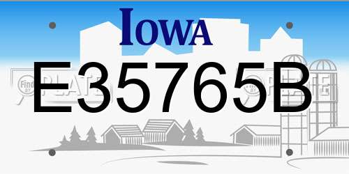 E35765B Iowa License Plate