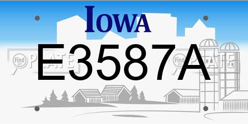 E3587A Iowa License Plate