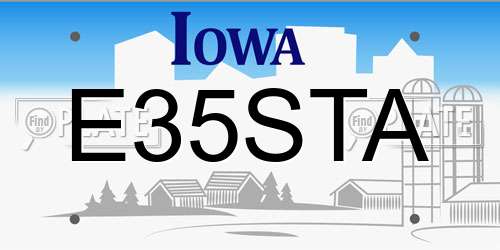 E35STA Iowa License Plate