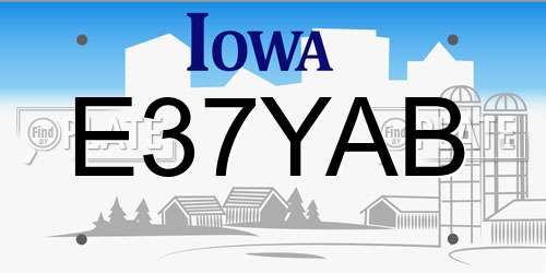 E37YAB Iowa License Plate