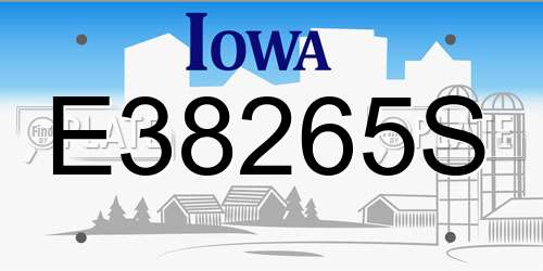 E38265S Iowa License Plate