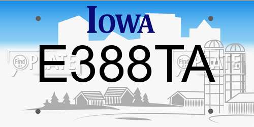 E388TA Iowa License Plate