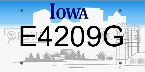 E4209G Iowa License Plate