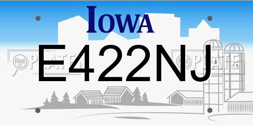 E422NJ Iowa License Plate