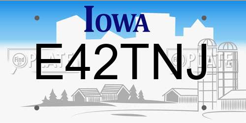 E42TNJ Iowa License Plate