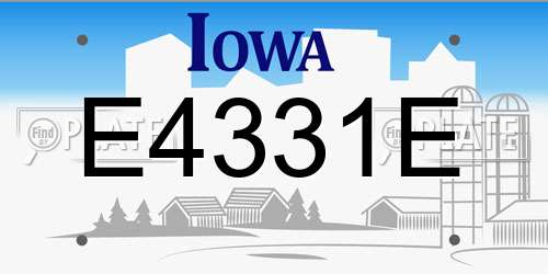 E4331E Iowa License Plate