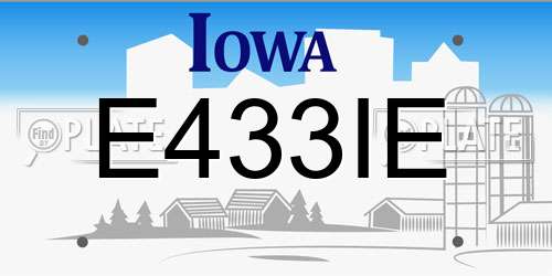 E433IE Iowa License Plate