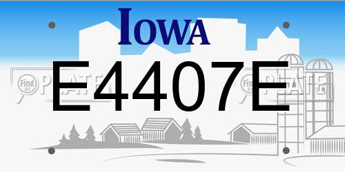 E4407E Iowa License Plate