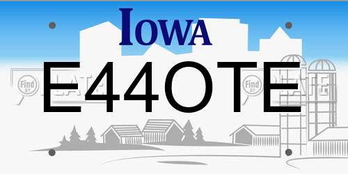 E44OTE Iowa License Plate